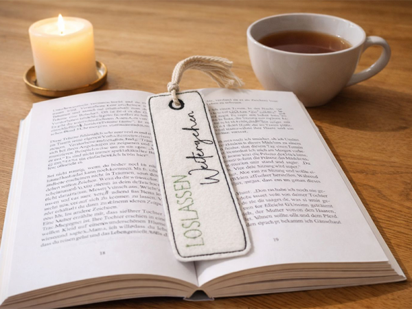 Lesezeichen Loslassen Weitergehen - ITH-Stickdatei